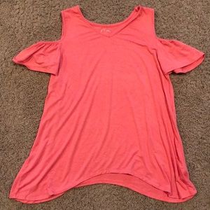 Pink shoulder cut tank